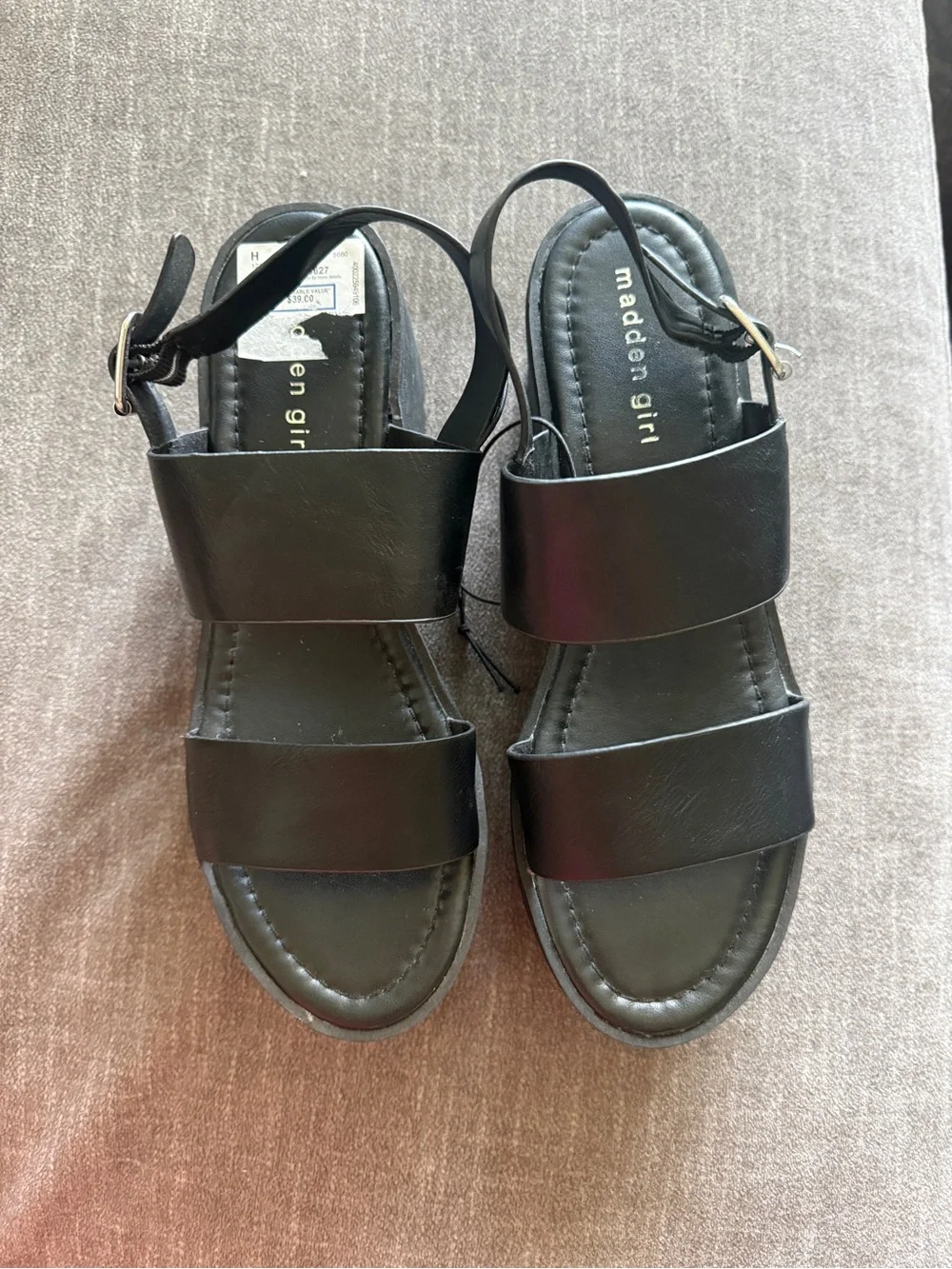 Madden Girl Black Chunky Platform Sandals